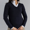 Essential V-Neck Sweater - Classic Navy - Ladies