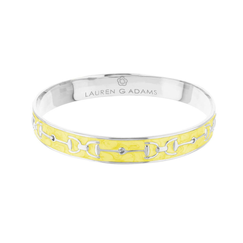 Equestrian Stirrup Bangle - Silver Yellow