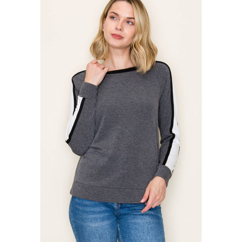 Color Trim French Terry Sweatshirt