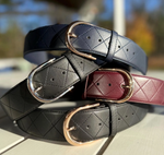 Quilted Leather Belt - 2"