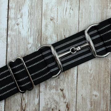 Silver Stripe Elastic Bit Belt