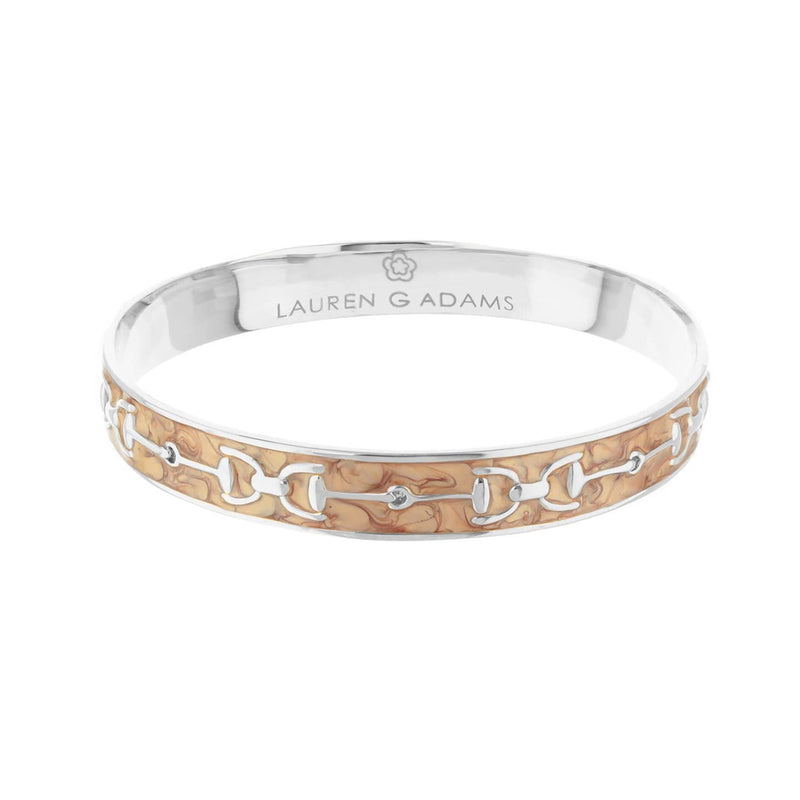 Equestrian Stirrup Bangle - Silver Brown