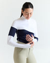 Asymm Long Sleeve Show Shirt - Navy/White - Ladies