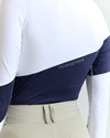 Asymm Long Sleeve Show Shirt - Navy/White - Ladies