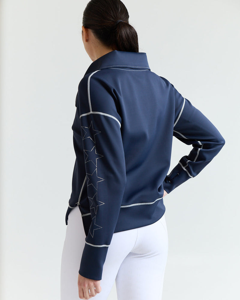 5 Star Half Zip Scuba Top - Navy
