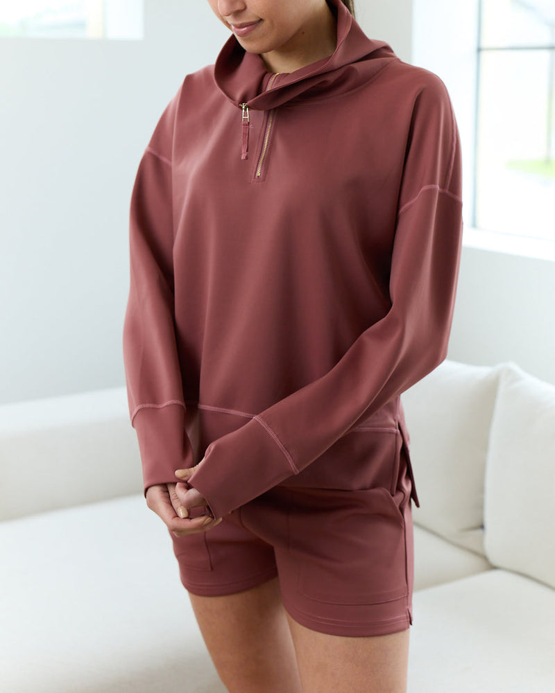 Half Zip Scuba Top - Terra
