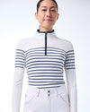 French Stripe Performance Sunshirt - Navy/White - Ladies