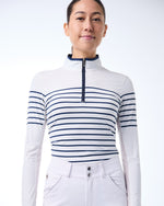 French Stripe Performance Sunshirt - Navy/White - Ladies