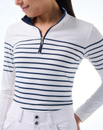 French Stripe Performance Sunshirt - Navy/White - Ladies