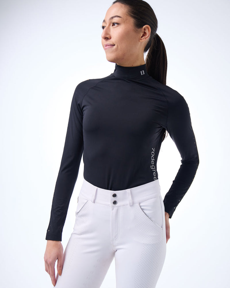 Laser Cut Sport Mock - Black