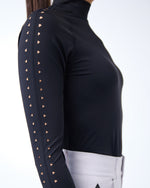Laser Cut Sport Mock - Black