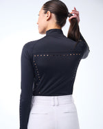 Laser Cut Sport Mock - Black