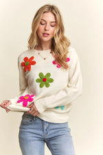 Floral Patch Soft Sweater - Ladies