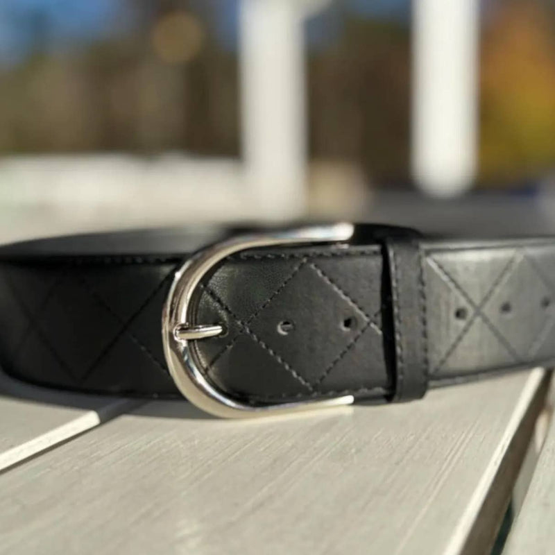 Quilted Leather Belt - 2"