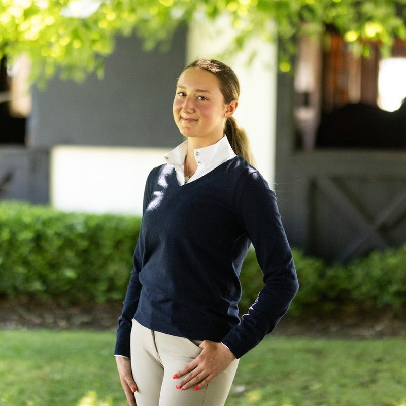 Essential V-Neck Sweater - Classic Navy - Ladies