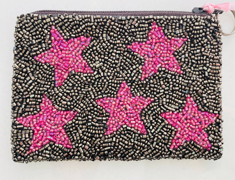 Hand Beaded Stars Coin Purse