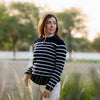Essential Stripe Crew Neck Sweater - Navy/Coast - Ladies
