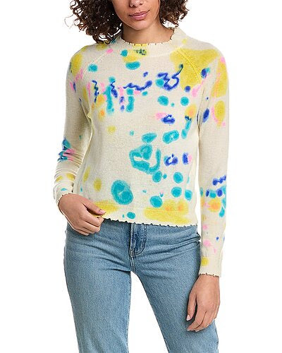 Frayed Printed Tie Dye Cashmere Sweater - Minnie Rose