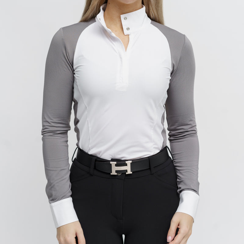Sloan Longsleeve Competition Shirt - Opal/White