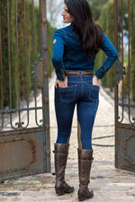 NEW Equestrian Jean - Knee Patch with Cell Phone Pocket - Vintage Wash