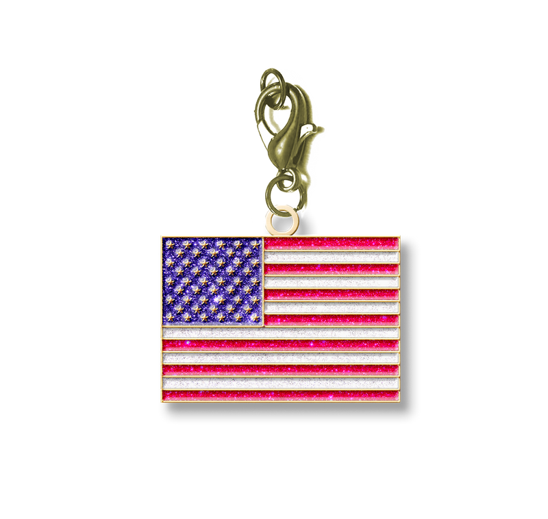 American Flag Sparkles Charm