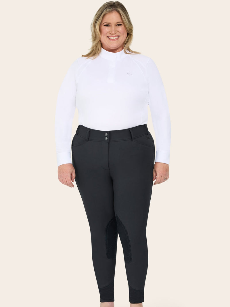 Gracie Plus Knee Patch Breeches - Black