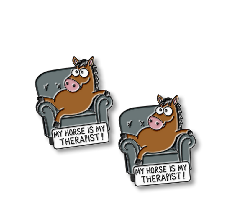My Horse is My Therapist Number Pins