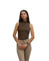 Blaire Sleeveless Perforated Mock - Agave