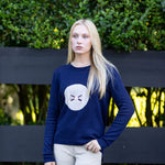 Vintage Crossrail Crewneck  Sweater - Classic Navy - Ladies