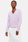 Inked Patch Cashmere V-Neck Sweater