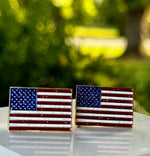American Flag Sparkles Number Pins