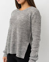 Knit Crew Neck Sweater - Graphite - Ladies