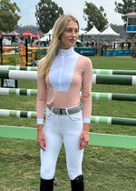 Coco Perforated Long Sleeve Show Shirt - Pink