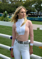 Coco Perforated Long Sleeve Show Shirt - Pink
