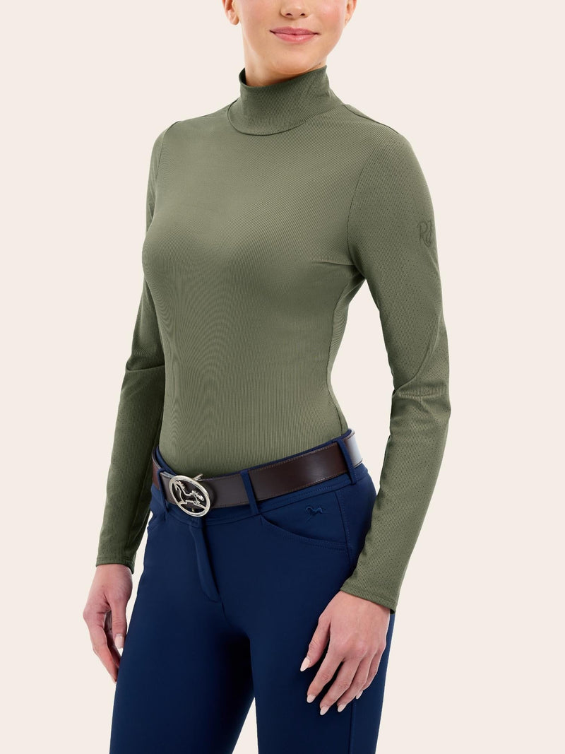 Joelle Mock Neck Shirt - Thyme