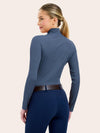 Joelle Mock Neck Shirt - Folkstone Grey