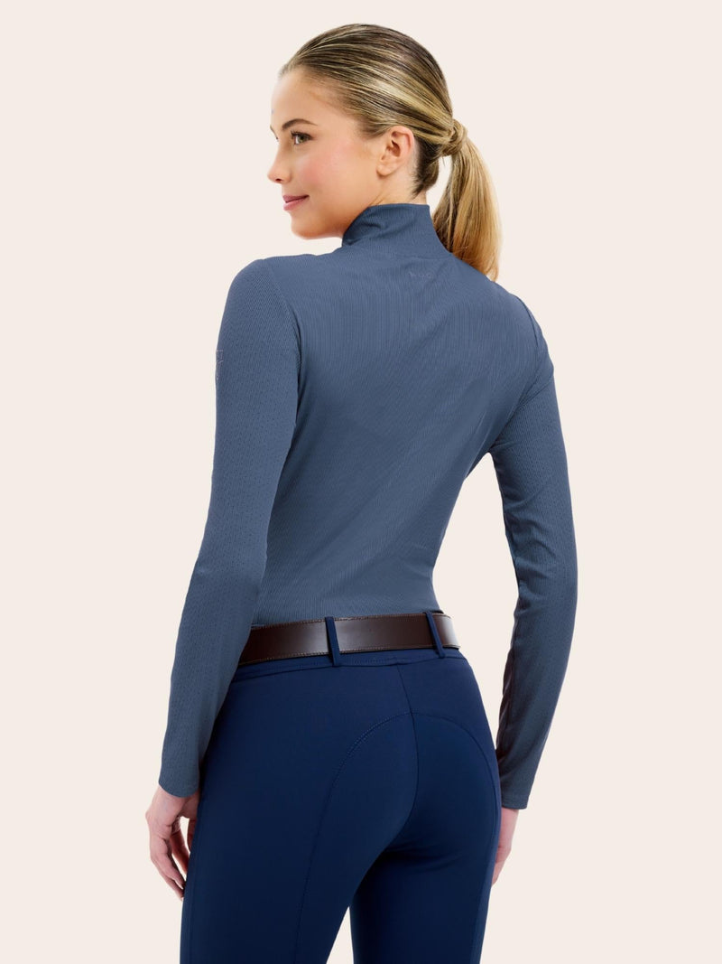 Joelle Mock Neck Shirt - Folkstone Grey