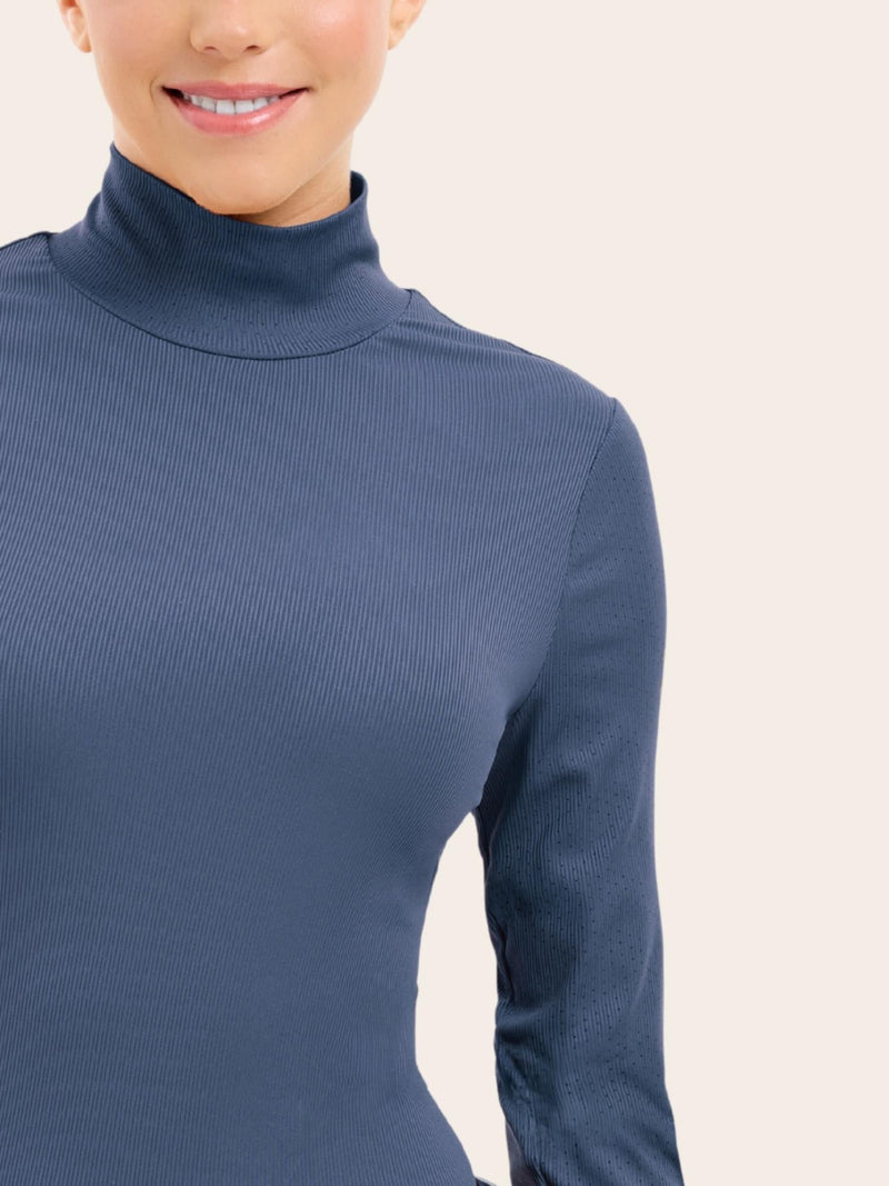 Joelle Mock Neck Shirt - Folkstone Grey