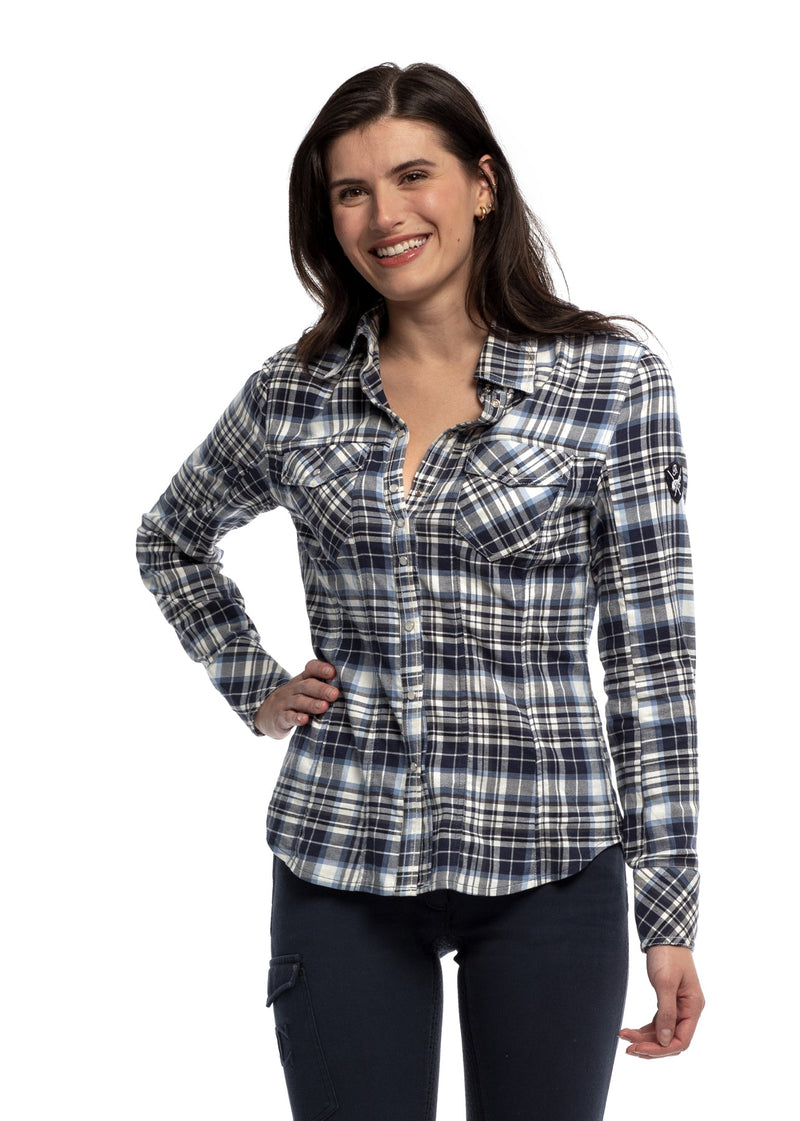 Jean Shirt - Blue Plaid - Ladies