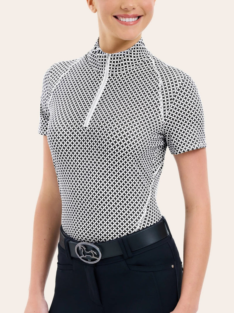 Lucy 1/4 Zip Shirt - Diamond Mosaic