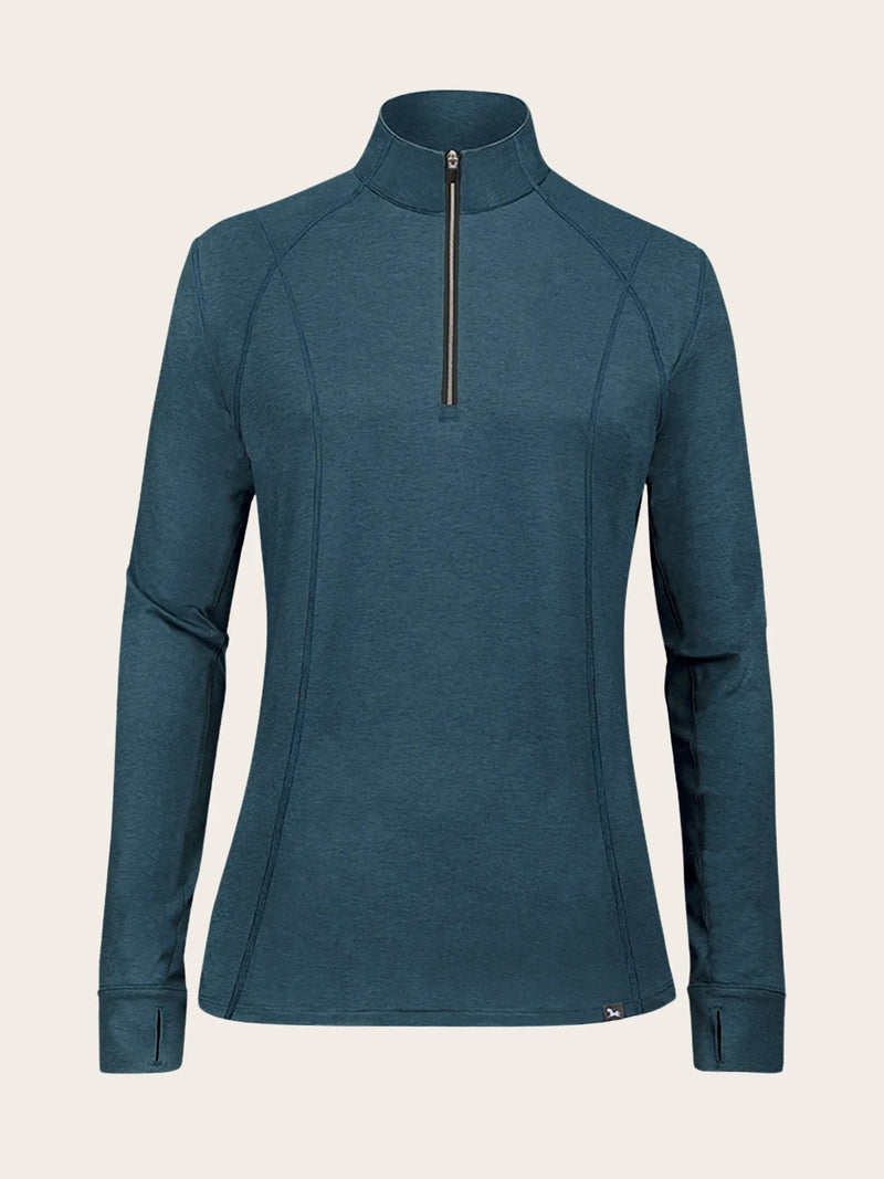 Logan Jr 1/4 Zip Shirt - Deep Sea Heather - Girls