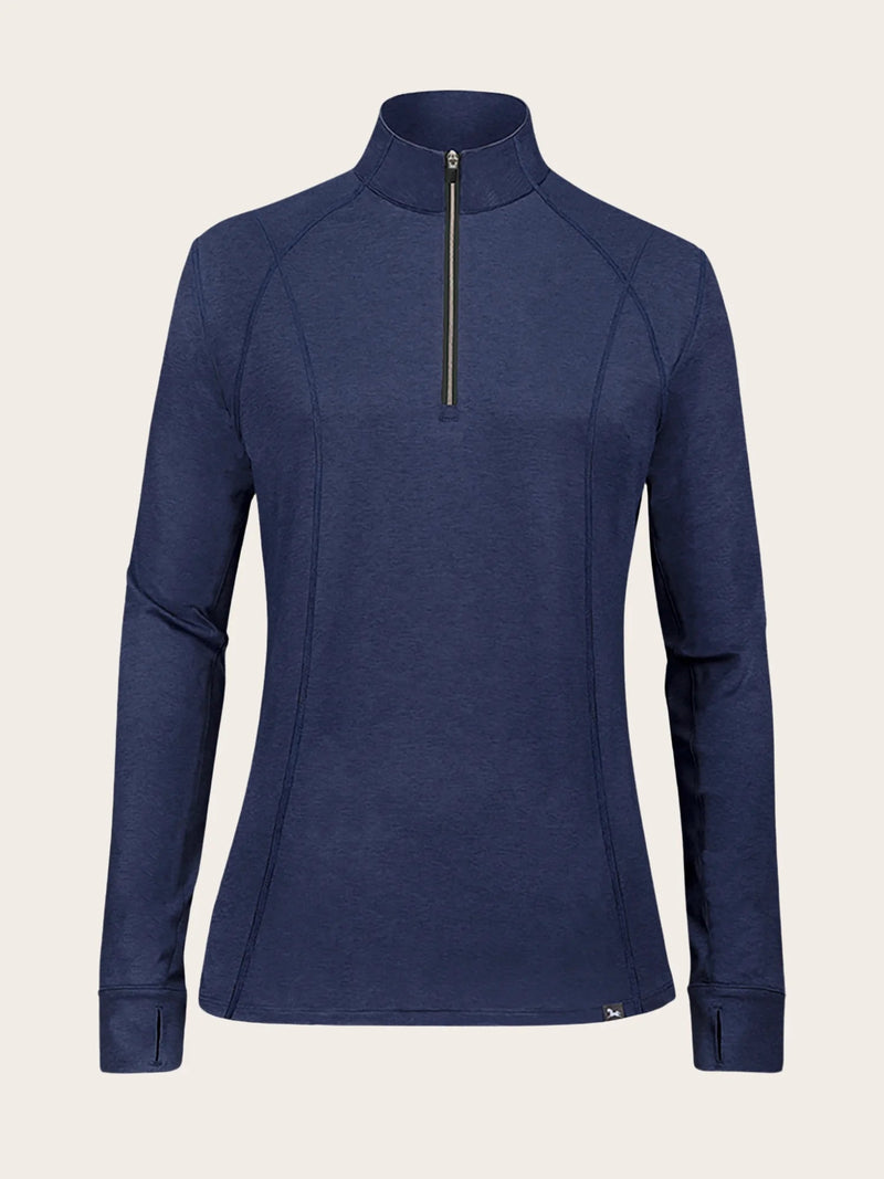 Logan 1/4 Zip Training Shirt - Twilight Blue  Heather - Ladies