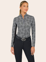 Libby 1/4 Zip - Black Floral Burst - Ladies