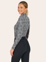 Libby 1/4 Zip - Black Floral Burst - Ladies