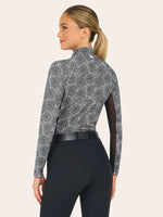 Libby 1/4 Zip - Black Floral Burst - Ladies