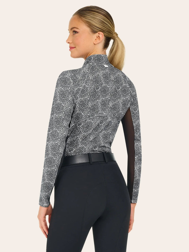Libby 1/4 Zip - Black Floral Burst - Ladies