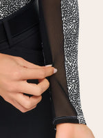 Libby 1/4 Zip - Black Floral Burst - Ladies