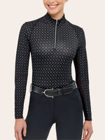 Libby 1/4 Zip - Black Links - Ladies