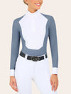 Liv Longsleeve Show Shirt - Blue Petal Dots - Ladies