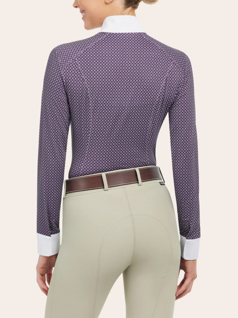 Liv Longsleeve Show Shirt - Plum Micro Links - Ladies